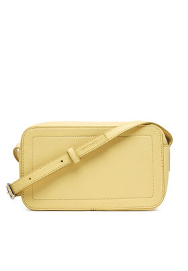 Calvin Klein Torebka Bold Ck Camera Bag LV04F3220G Beżowy. Kolor: beżowy. Materiał: skórzane