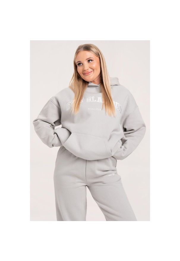 GYM GLAMOUR - Bluza fitness damska Gym Glamour college. Kolor: szary. Sport: fitness