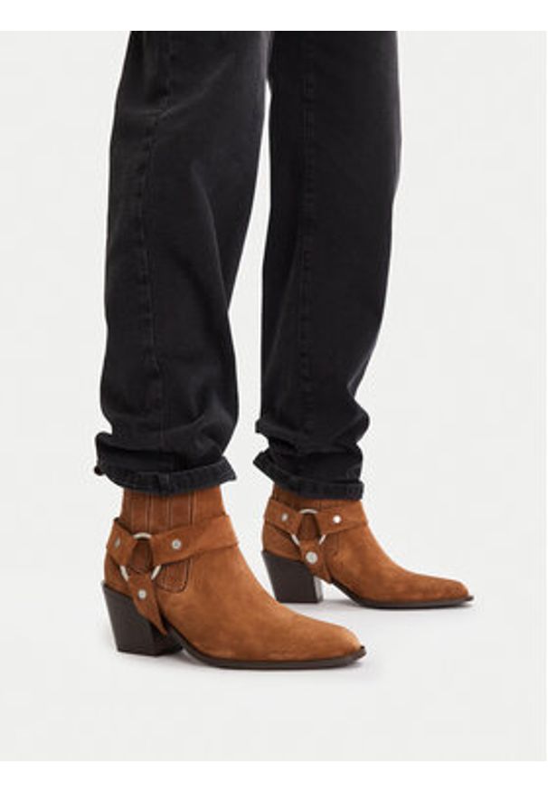 Badura Botki EO-CLEO-501-25 Brązowy. Kolor: brązowy. Materiał: zamsz, skóra