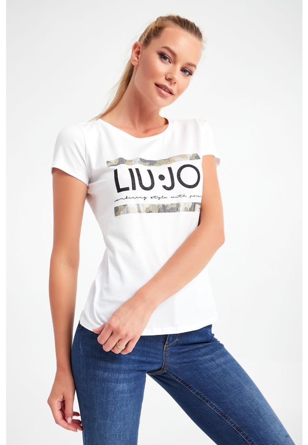 Liu Jo Sport - T-shirt LIU JO SPORT. Wzór: paski. Styl: sportowy
