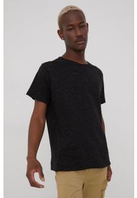 Brave Soul t-shirt męski kolor czarny wzorzysty. Kolor: czarny. Materiał: dzianina
