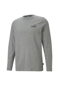 Puma - Męska koszulka z długim rękawem Essentials PUMA Medium Gray Heather. Kolor: szary. Długość rękawa: długi rękaw. Długość: długie