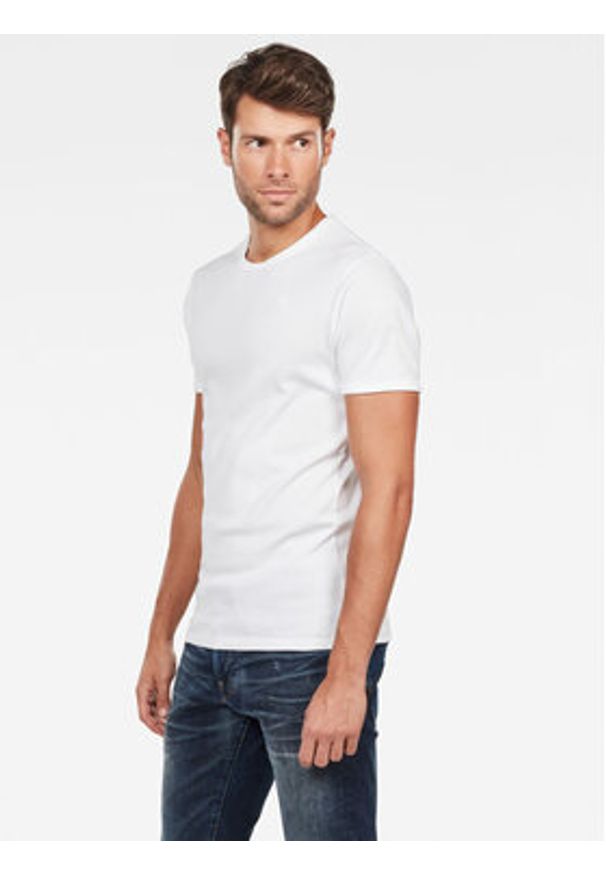 G-Star RAW - G-Star Raw Komplet t-shirtów D07205-124-110 Biały Slim Fit. Kolor: biały. Materiał: bawełna