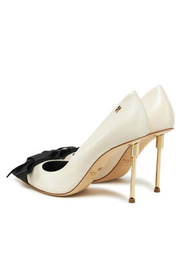 Elisabetta Franchi Szpilki SA-01L-51E2-V540 Écru. Materiał: skóra. Obcas: na szpilce