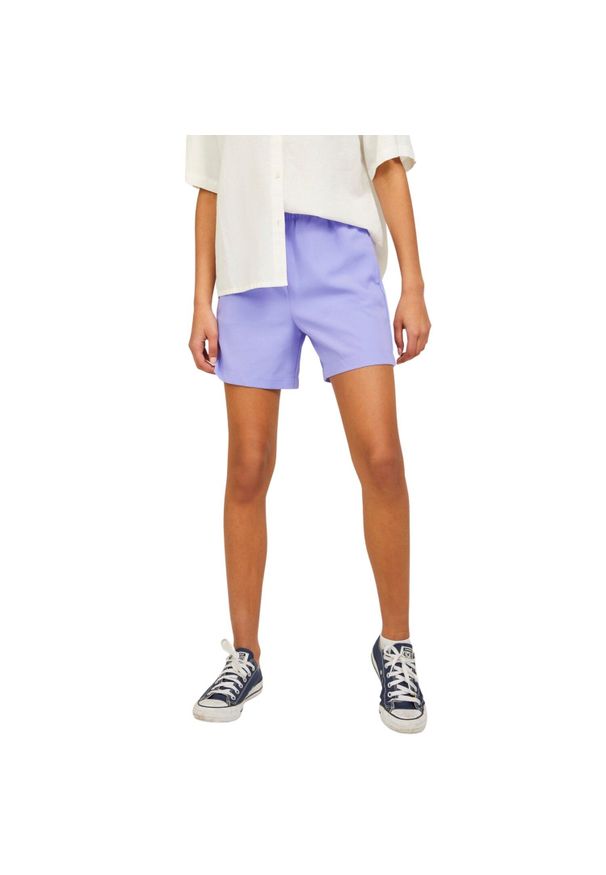 Szorty damskie JJXX Jxpoppy. Kolor: fioletowy. Materiał: tkanina. Wzór: aplikacja, gładki