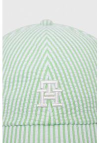 TOMMY HILFIGER - Tommy Hilfiger czapka z daszkiem kolor zielony wzorzysta. Kolor: zielony #3