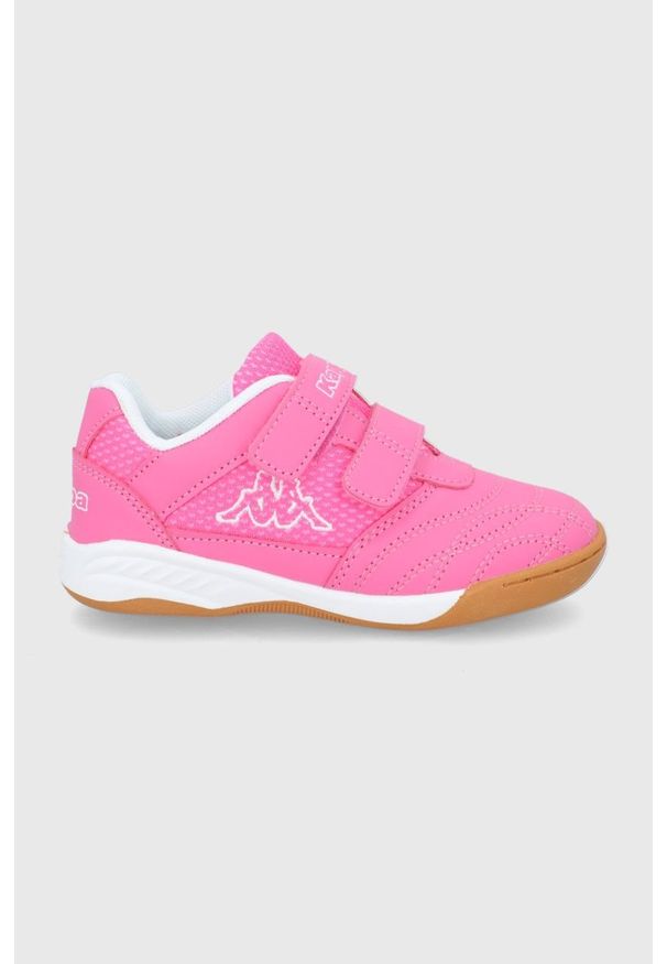 Kappa buty dziecięce Kickoff kolor różowy. Nosek buta: okrągły. Zapięcie: rzepy. Kolor: różowy. Materiał: guma. Wzór: nadruk
