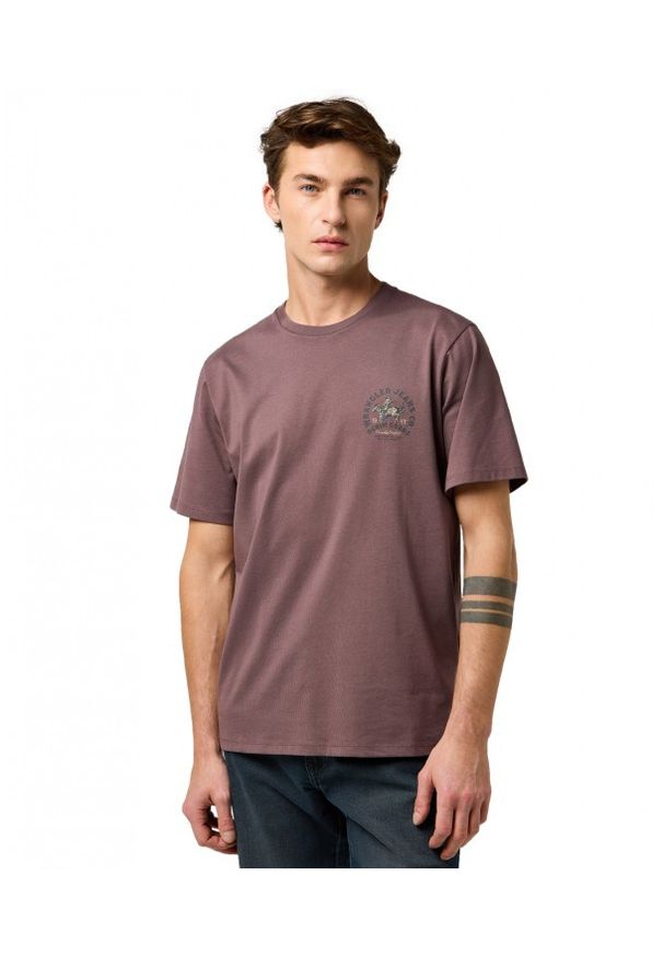 Wrangler - MESKA KOSZULKA WRANGLER SMALL GRAPHIC TEE PEPPERCORN 112371472