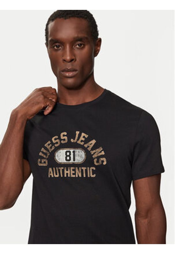 Guess T-Shirt M4BI74 K8HM0 Czarny Slim Fit. Kolor: czarny. Materiał: bawełna