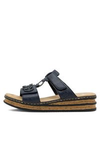 Rieker Klapki 62936-14 Granatowy. Kolor: niebieski. Materiał: skóra #3
