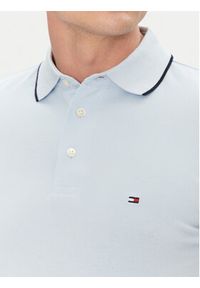 TOMMY HILFIGER - Tommy Hilfiger Polo Flag Cuff MW0MW38458 Błękitny Slim Fit. Typ kołnierza: polo. Kolor: niebieski. Materiał: bawełna #3