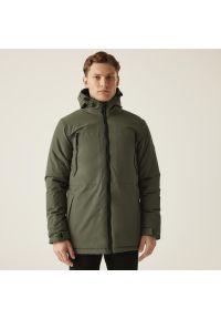 Kurtka wodoodporna Regatta Larrick II. Kolor: beżowy, wielokolorowy, zielony. Sport: turystyka piesza #1