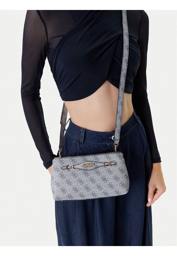 Guess Torebka Katya HWSG96 52120 Niebieski. Kolor: niebieski. Materiał: skórzane