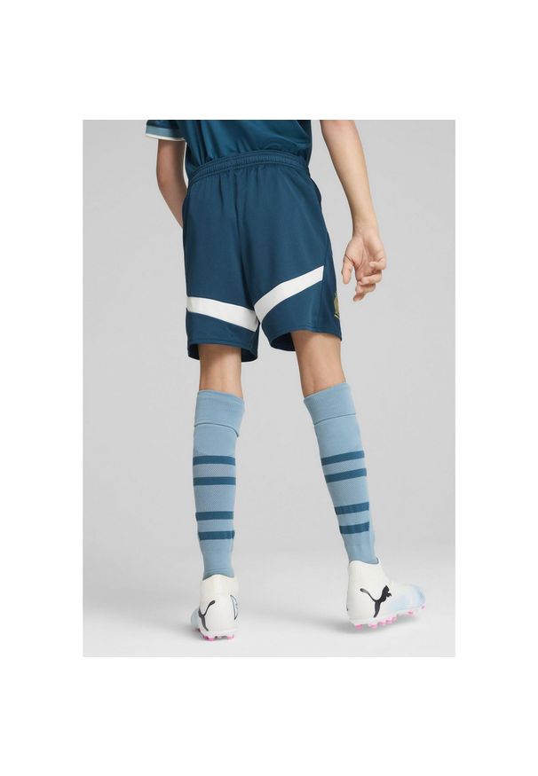 Puma - Spodenki meczowe dla dzieci OM 2024/25. Kolor: niebieski. Styl: młodzieżowy