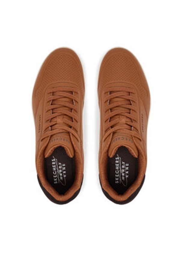 skechers - Skechers Sneakersy 183920/CSNT Brązowy. Kolor: brązowy. Materiał: skóra