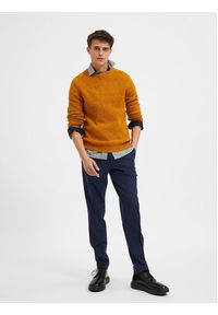 Selected Homme Spodnie materiałowe 16085270 Granatowy Slim Fit. Kolor: niebieski. Materiał: materiał #3