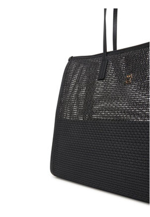 TOMMY HILFIGER - Tommy Hilfiger Torebka Th City Summer Tote Woven AW0AW17640 Czarny. Kolor: czarny. Materiał: skórzane