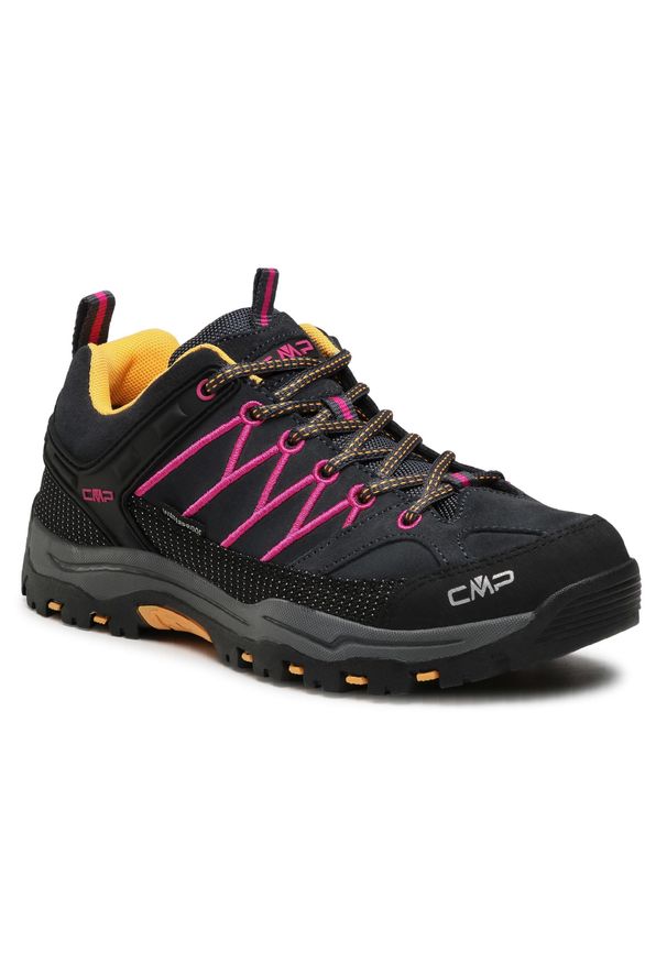 Trekkingi CMP Kids Rigel Low Trekking Shoes Wp 3Q13244J Antracite/Bouganville 54UE. Kolor: czarny. Materiał: zamsz, skóra