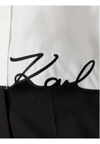 Karl Lagerfeld - KARL LAGERFELD Koszula B2W11017 Biały Loose Fit. Typ kołnierza: dekolt w karo. Kolor: biały. Materiał: bawełna #2