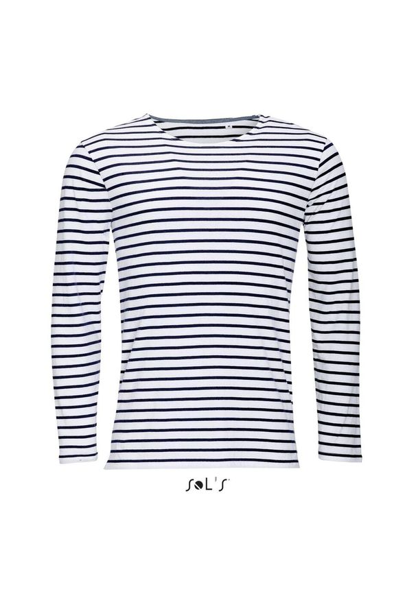 SOL'S - T-shirt ML Sol's Marine. Kolor: czerwony, wielokolorowy, biały. Długość rękawa: długi rękaw. Styl: marine