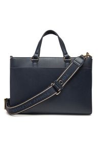 TOMMY HILFIGER - Tommy Hilfiger Torebka Joy Satchel AW0AW16814 Granatowy. Kolor: niebieski. Materiał: skórzane #5