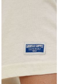 Superdry T-shirt bawełniany kolor kremowy. Okazja: na co dzień. Kolor: beżowy. Materiał: bawełna. Wzór: nadruk. Styl: casual #3