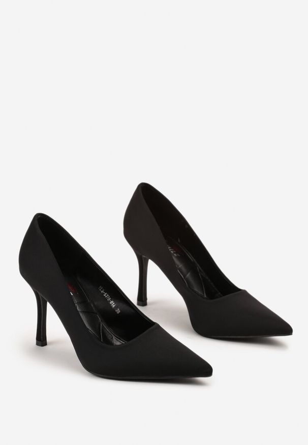 Renee - Czarne Gładkie Szpilki ze Szpiczastym Noskiem Gailbera. Nosek buta: szpiczasty. Kolor: czarny. Wzór: gładki. Obcas: na szpilce. Styl: elegancki