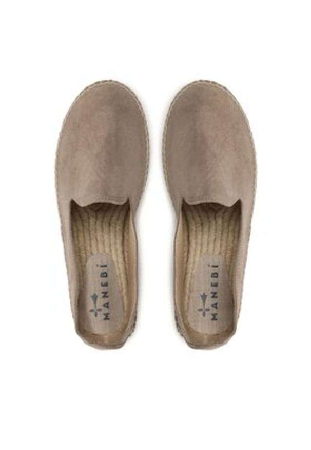 Manebi Espadryle Flat Espadrilles W 1.9 C0 W 1.9 Beżowy. Kolor: beżowy. Materiał: skóra, zamsz