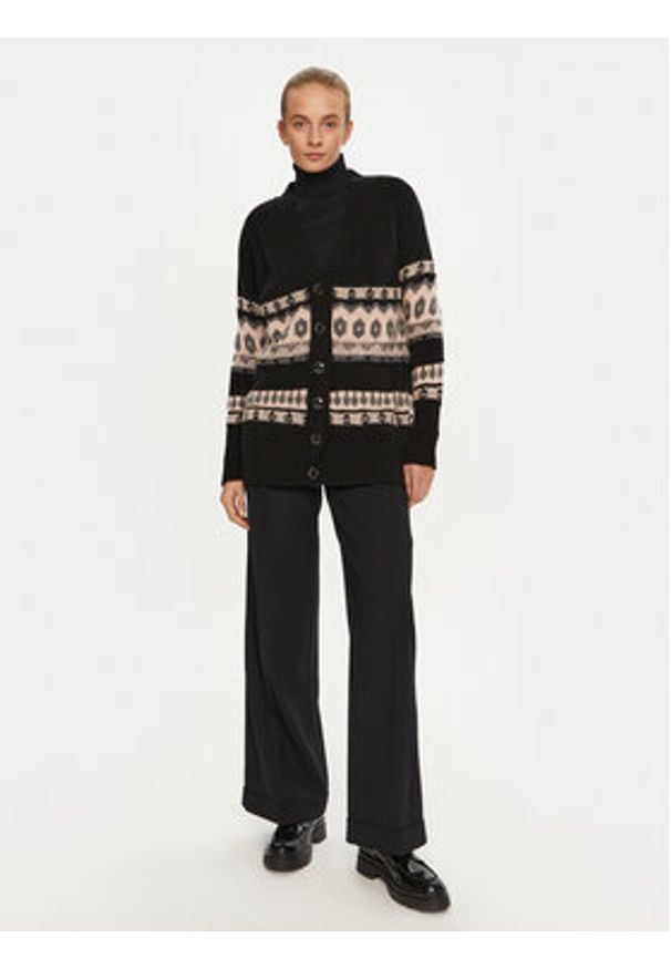 Marella Kardigan Jolly 2423346102 Czarny Relaxed Fit. Kolor: czarny. Materiał: wełna