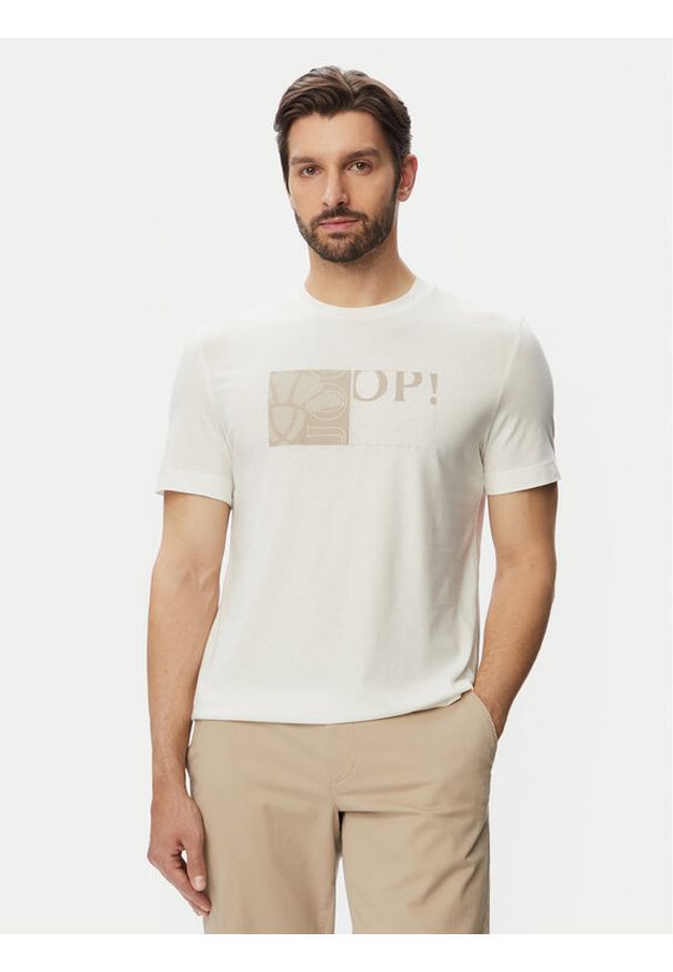JOOP! T-Shirt Jj-Gislan 30103405 Kremowy Regular Fit. Kolor: kremowy. Materiał: bawełna