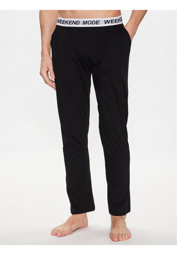 Brave Soul Spodnie piżamowe MLWB-149KAIDEN Czarny Regular Fit. Kolor: czarny. Materiał: bawełna
