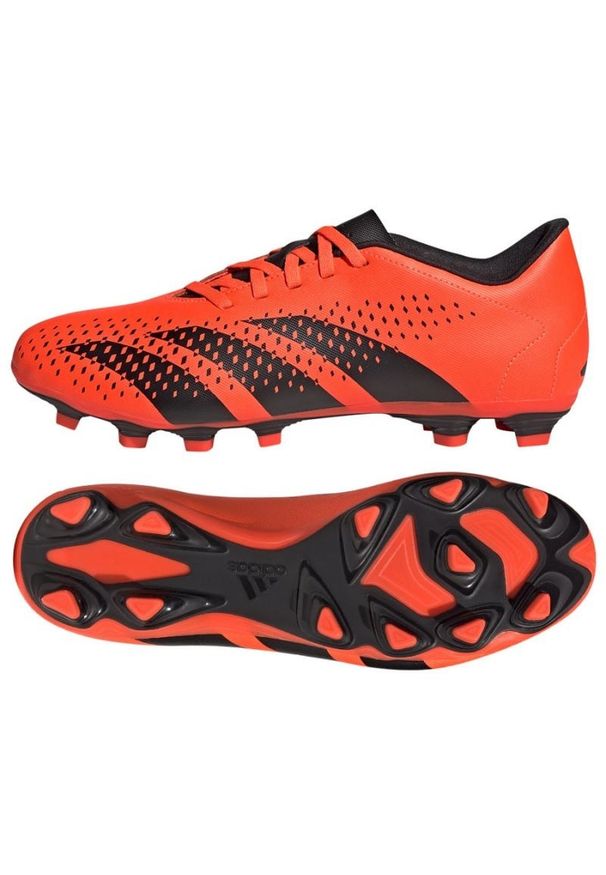 Adidas - Buty piłkarskie adidas Predator Accuracy.4 Fg M GW4603 pomarańczowe pomarańcze i czerwienie. Zapięcie: sznurówki. Kolor: pomarańczowy. Materiał: guma, syntetyk. Sport: piłka nożna