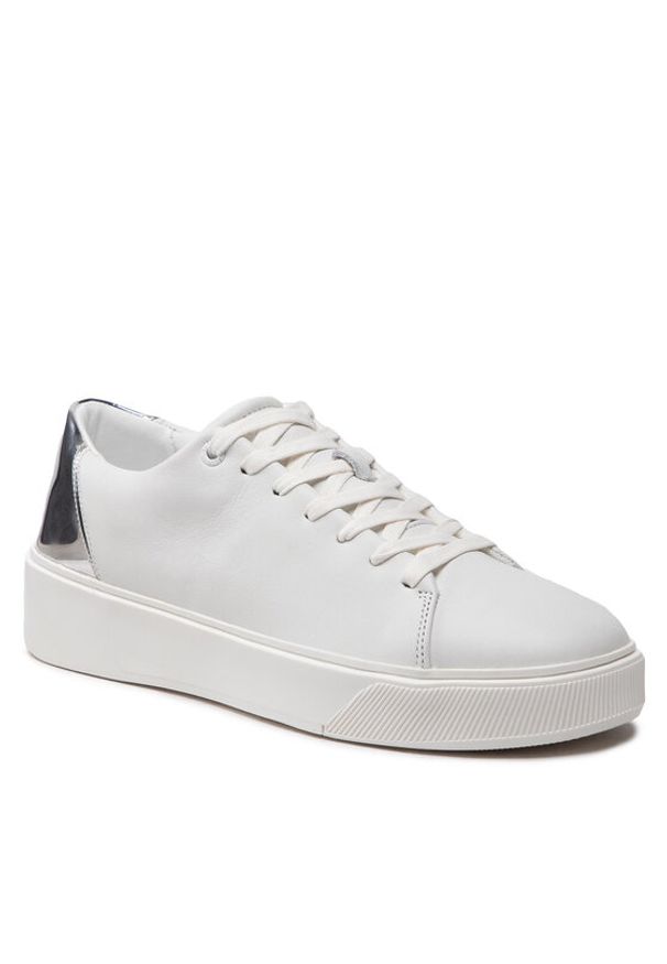 Calvin Klein Sneakersy Low Top Lace Up HM0HM00824 Biały. Kolor: biały. Materiał: skóra