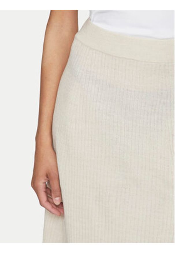 Vila Spódnica midi Olina 14098891 Beżowy Regular Fit. Kolor: beżowy. Materiał: syntetyk