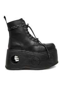 NEW ROCK Botki M-MILI083CCT-C18 Czarny. Kolor: czarny. Materiał: skóra. Styl: rockowy