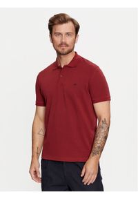 Selected Homme Polo 16087839 Bordowy Regular Fit. Typ kołnierza: polo. Kolor: czerwony. Materiał: bawełna