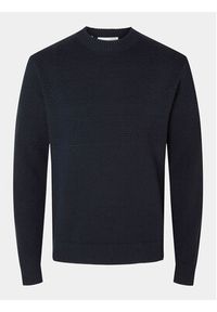 Selected Homme Sweter 16090155 Granatowy Regular Fit. Kolor: niebieski. Materiał: wełna