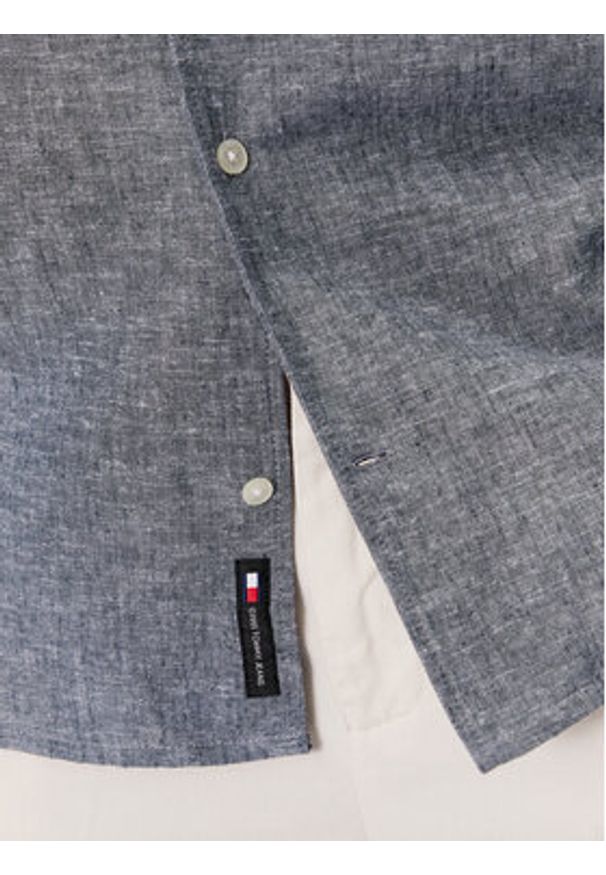Tommy Jeans Koszula Camp DM0DM18963 Granatowy Regular Fit. Kolor: niebieski. Materiał: len, bawełna