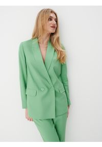Mohito - Marynarka oversize z lnem - Zielony. Kolor: zielony. Materiał: len #2