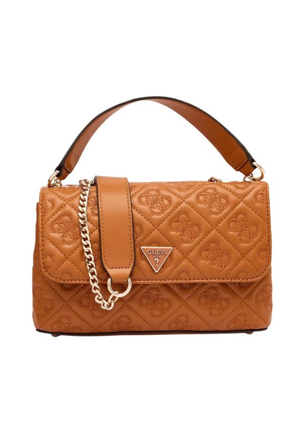 Guess - GUESS Brązowa damska kopertówka Adelasia Cnvrtble. Kolor: brązowy. Materiał: skórzane