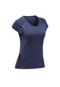 FORCLAZ - Koszulka damska trekkingowa z krótkim rękawem Forclaz MT500 merino. Kolor: niebieski. Materiał: materiał, wełna, elastan, poliamid. Długość rękawa: krótki rękaw. Długość: krótkie #1