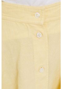Polo Ralph Lauren spódnica lniana 211863646001 kolor żółty mini rozkloszowana. Kolor: żółty. Materiał: len #3