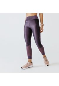 KALENJI - Legginsy do biegania damskie Kalenji Dry+ Feel. Kolor: fioletowy. Materiał: materiał, poliester, elastan. Sport: fitness