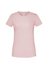 FRUIT OF THE LOOM - Koszulka Damska Z Bawełny Czesanej Iconic. Kolor: różowy. Materiał: bawełna. Sport: turystyka piesza #1