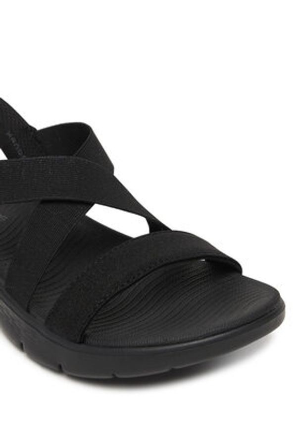 skechers - Skechers Sandały Go Walk Flex Sandal - Glimmer 141489/BBK Czarny. Kolor: czarny. Materiał: materiał