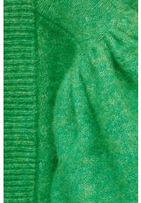 GESTUZ - Gestuz kardigan wełniany Alpha damski kolor zielony lekki. Okazja: na co dzień. Kolor: zielony. Materiał: wełna. Styl: casual #5