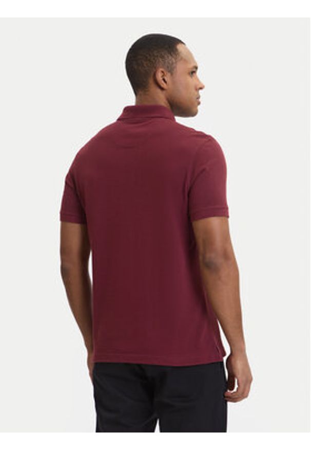 Barbour Polo Tartan MML0012RE53 Bordowy Tailored Fit. Typ kołnierza: polo. Kolor: czerwony. Materiał: bawełna