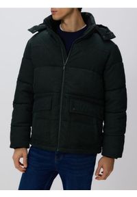 Reserved - Sztruksowa kurtka z kapturem - ciemnozielony. Typ kołnierza: kaptur. Kolor: zielony. Materiał: sztruks #1