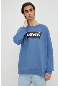 Levi's® - Levi's bluza bawełniana męska z nadrukiem. Okazja: na spotkanie biznesowe, na co dzień. Kolor: niebieski. Materiał: bawełna. Wzór: nadruk. Styl: casual, biznesowy