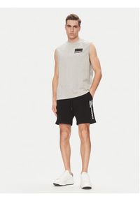 Karl Lagerfeld - KARL LAGERFELD Tank top A2M17053 Szary Relaxed Fit. Typ kołnierza: dekolt w karo. Kolor: szary. Materiał: bawełna